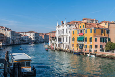 Corns and canals of venice. the grand canal from the accademia bridge. in history. italy