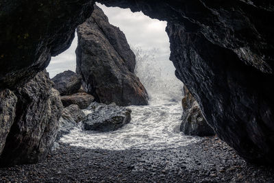 Rock formations by sea