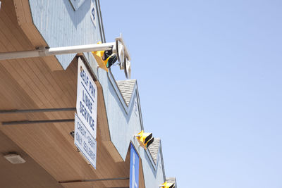 Low angle view of built structure against clear sky