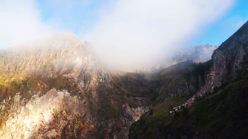 Panoramic view of mountains against sky