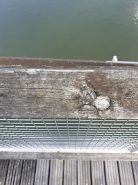 High angle view of pier over lake