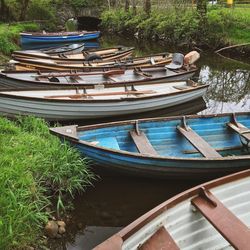 View of boats in water