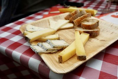 Close-up of bread on table