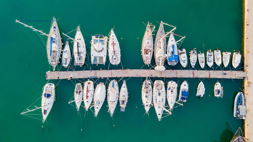 Graffiti on boat in lake