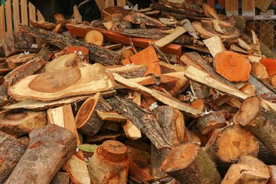 Full frame shot of firewood