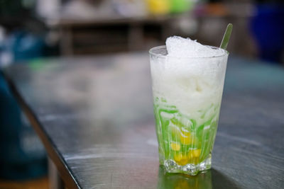 Close-up of drink on table