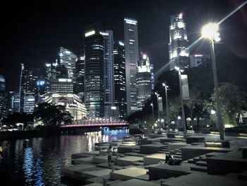 Illuminated city at night