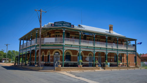 View of old building against blue sky