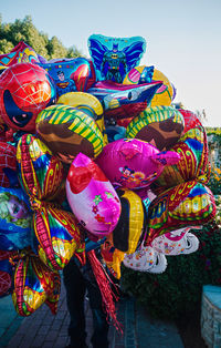 Multi colored balloons for sale in street market