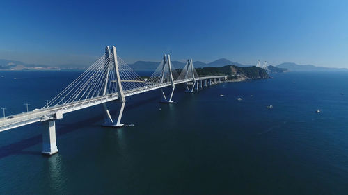 Suspension bridge over sea