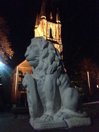 Low angle view of church at night