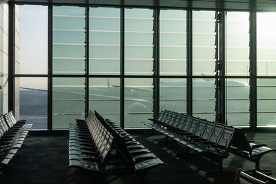 Close-up of empty chairs