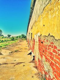 Brick wall against clear sky