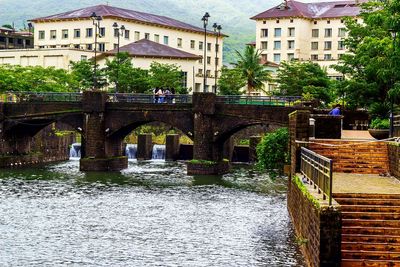 View of bridge over river