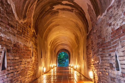 Interior of illuminated tunnel