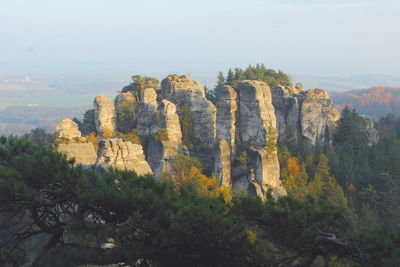 High angle view of mountain against sky