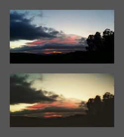 Silhouette trees against sky during sunset