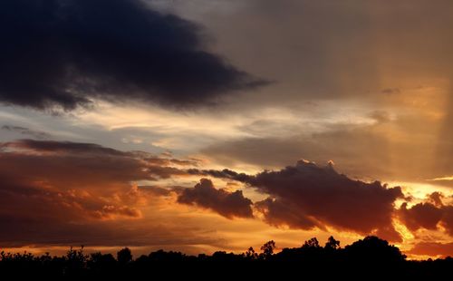 Scenic view of dramatic sky during sunset