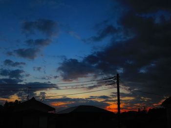 Silhouette buildings against sky during sunset