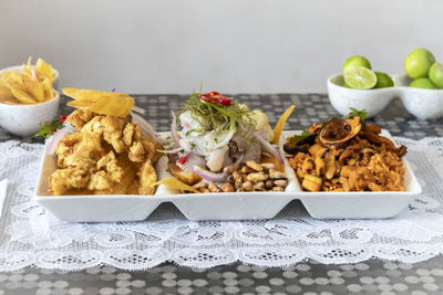 Close-up of food on table