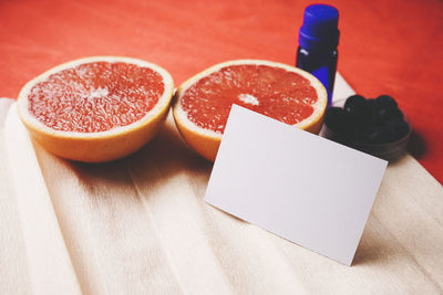 Close-up of oranges on table