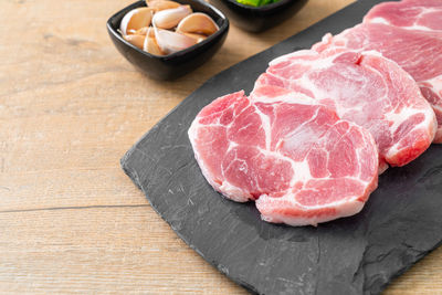 Close-up of food on cutting board