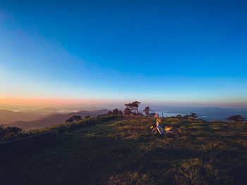 Scenic view of land against sky