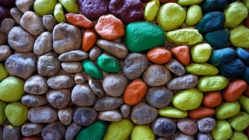 Full frame shot of multi colored pebbles