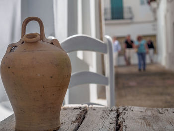 Close-up of vase on table