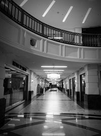 Empty corridor along walls