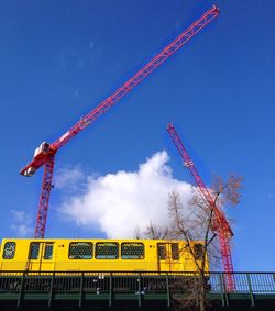 Low angle view of building against blue sky