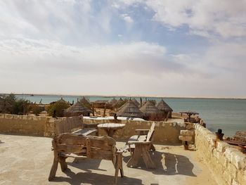 Scenic view of beach against sky