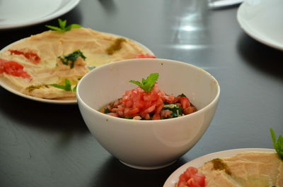 Close-up of food on table