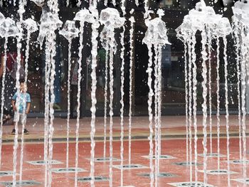 View of fountain in winter