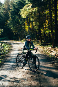 Man riding bicycle