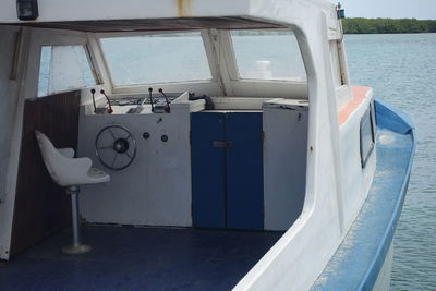 Boat moored on sea