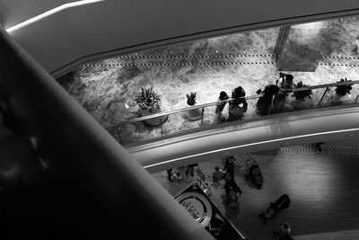 People seen through glass window