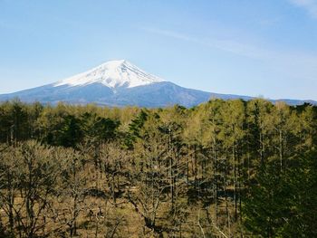 Scenic view of snowcapped mountains against sky, mt.fuji