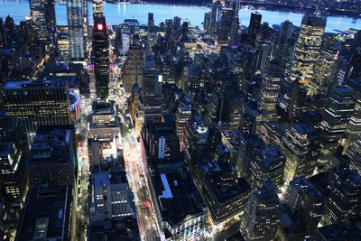 High angle view of buildings in city