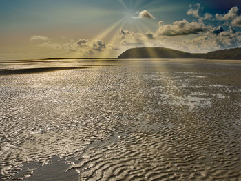 Scenic view of beach against sky