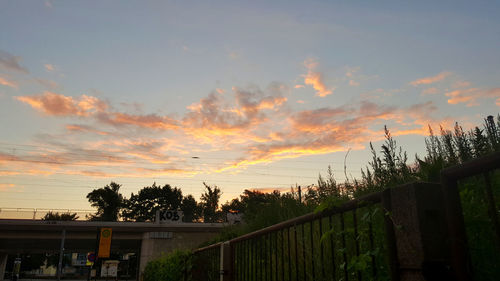 Scenic view of cloudy sky at sunset