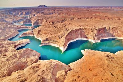 Aerial view over lake powell