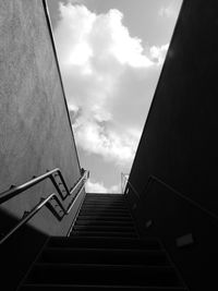 Low angle view of staircase against sky