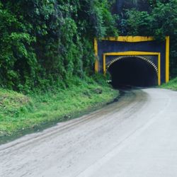 Road passing through tunnel