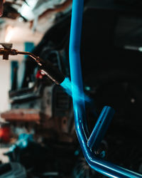 Close-up of machine part in factory