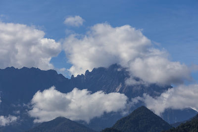 Low angle view of mountains against sky