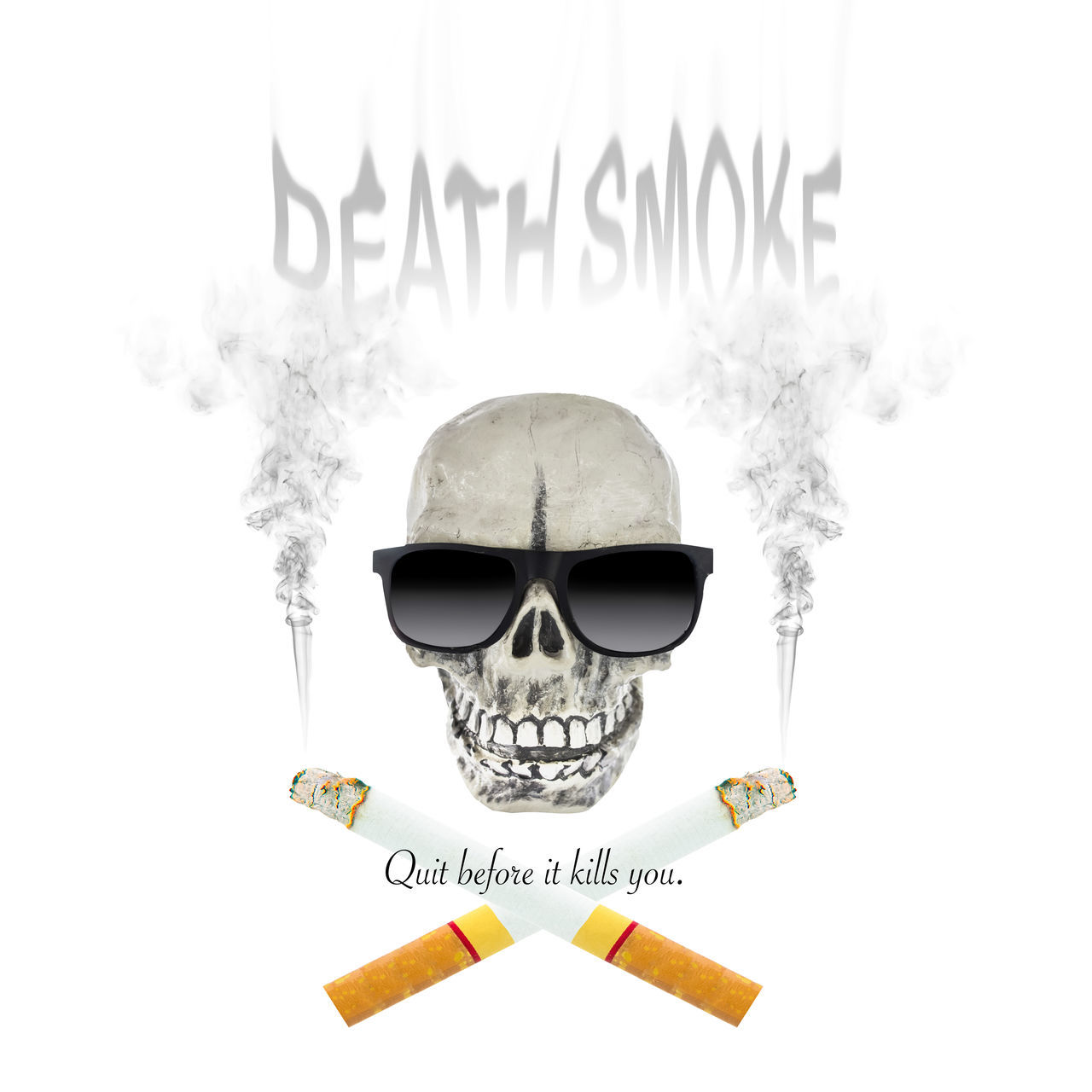 cigarette and skull isolated on white background. 31 May Scary Addict Addiction Anatomy Awareness Background Black Body Bone  Burn Campaign Cigarette  Concept Danger Day Dead Death Design Face Graphic Halloween Harmful HEAD Health Hell Horror Human Isolated No Object Part Quit RISK Sign Skeleton Skull Smoke Smoking Spooky Stop Symbol Tobacco Unhealthy Warning White Word