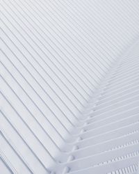 Low angle view of white blinds