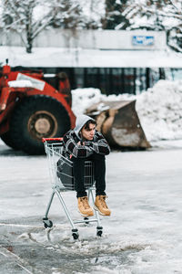 Full length of man in snow