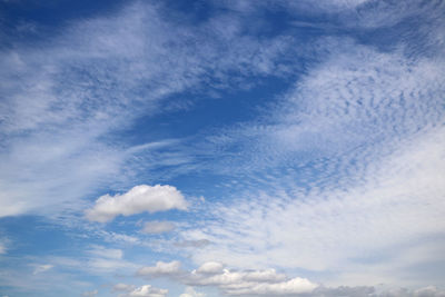 Low angle view of clouds in sky